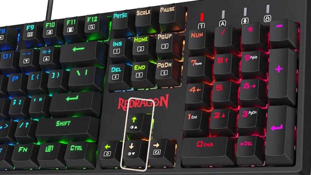 Shortcut keys to increase or decrease Redragon keyboard lights